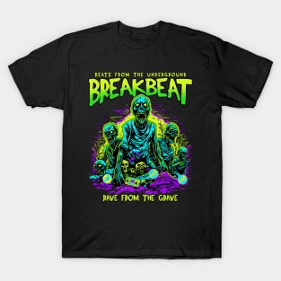 BREAKBEAT - Halloween Rave From The Grave (lime/blue) T-Shirt